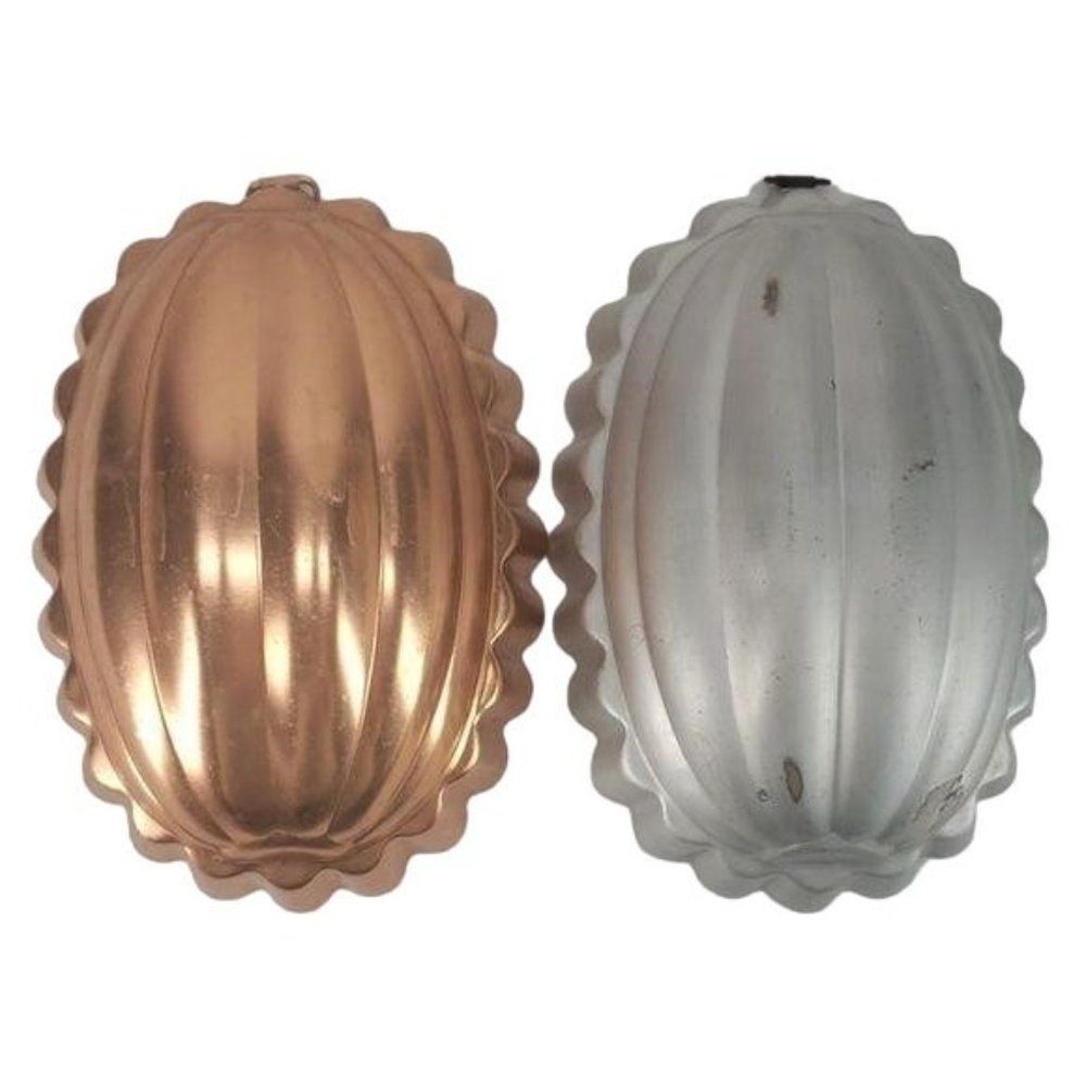 Mirro Aluminum & Copper Melon Shaped‎ Jello Molds